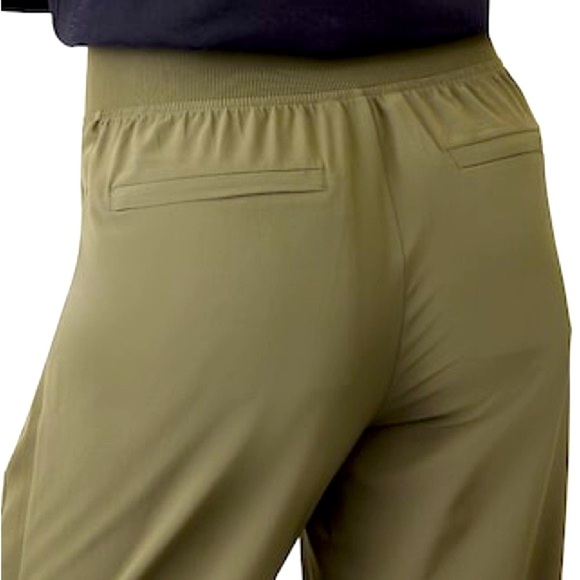 Athleta Brooklyn Mid Rise Ankle Pant Moss Olive Green Ribbed Textured, size 8 - Picture 2 of 16